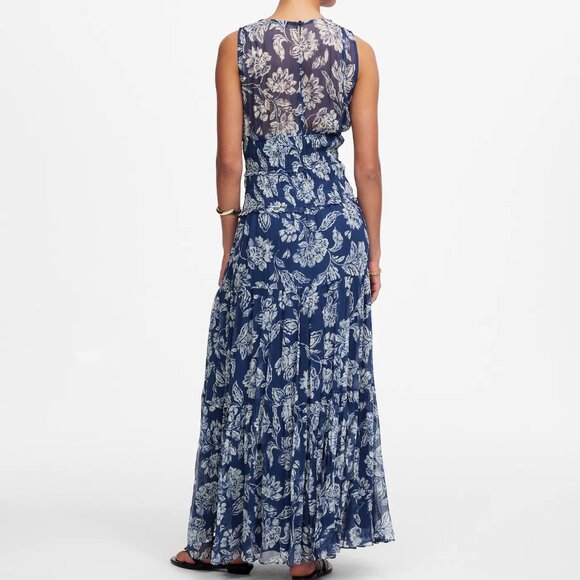 Madewell Sheer V-Neck Maxi Dress in Floral size 2 FLAWED - Picture 3 of 14